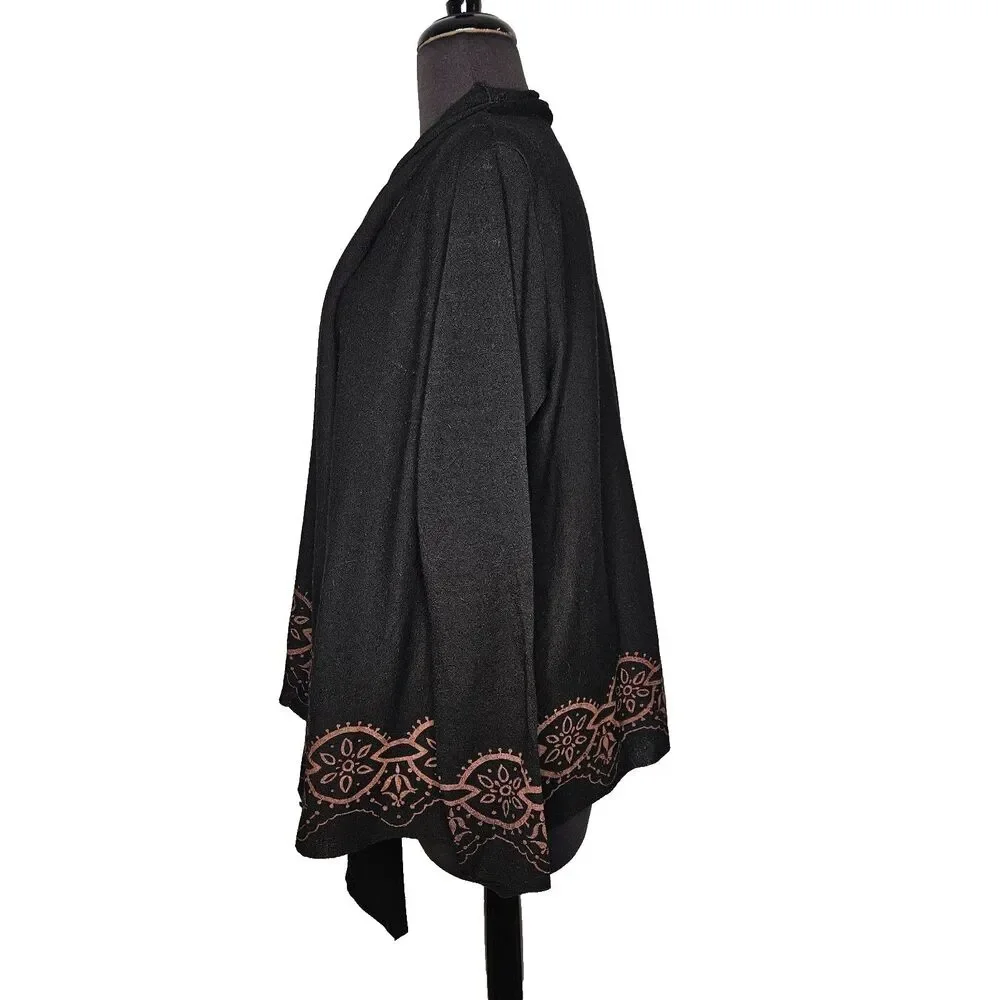 Dick & Jayne LA Cardigan Jacket Wool Asymmetric Boho Fitted Sleeves Open Front